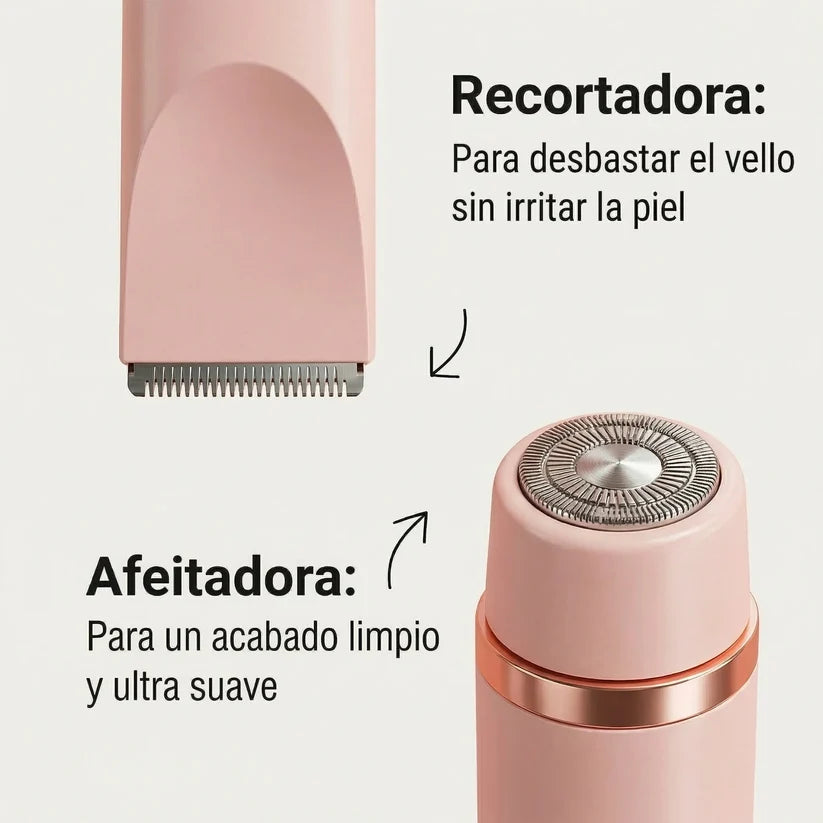 Razerly™ | Depiladora Íntima y Corporal 2 en 1: Piel Suave al Ras, Sin Cortes, Sin Dolor y Sin Granitos en Minutos.