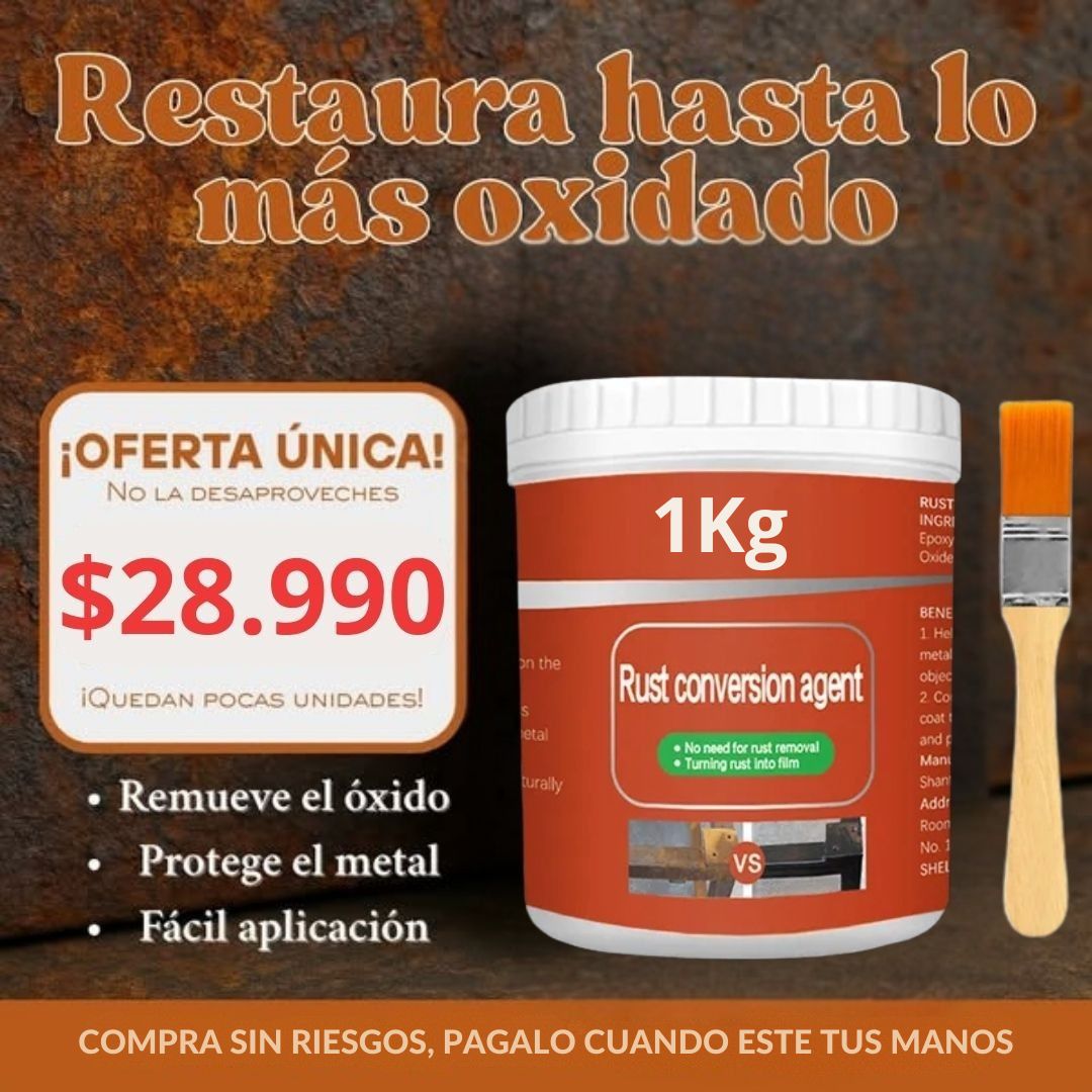 OxidBlock™ 1kg + Brocha de Regalo |  Restaura tus Metales y Elimina el Óxido para Siempre.