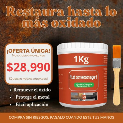 OxidBlock™ 1kg + Brocha de Regalo |  Restaura tus Metales y Elimina el Óxido para Siempre.