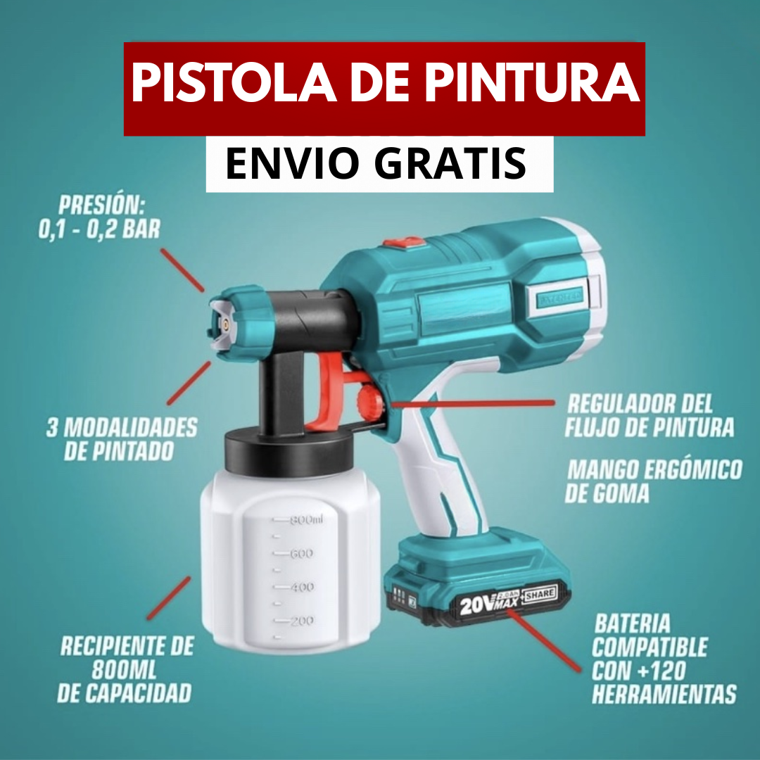 Pistola Pintura Tasbel II ™ | + 2 BATERÍAS DE REGALO!
